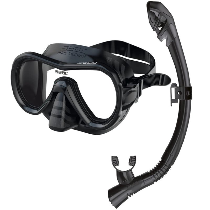 Seac مجموعة SEAC جيليو صمام جاف، مجموعة غوص مع قناع تحت الماء وأنبوب تنفس، أزرق، قياسي - Image 2